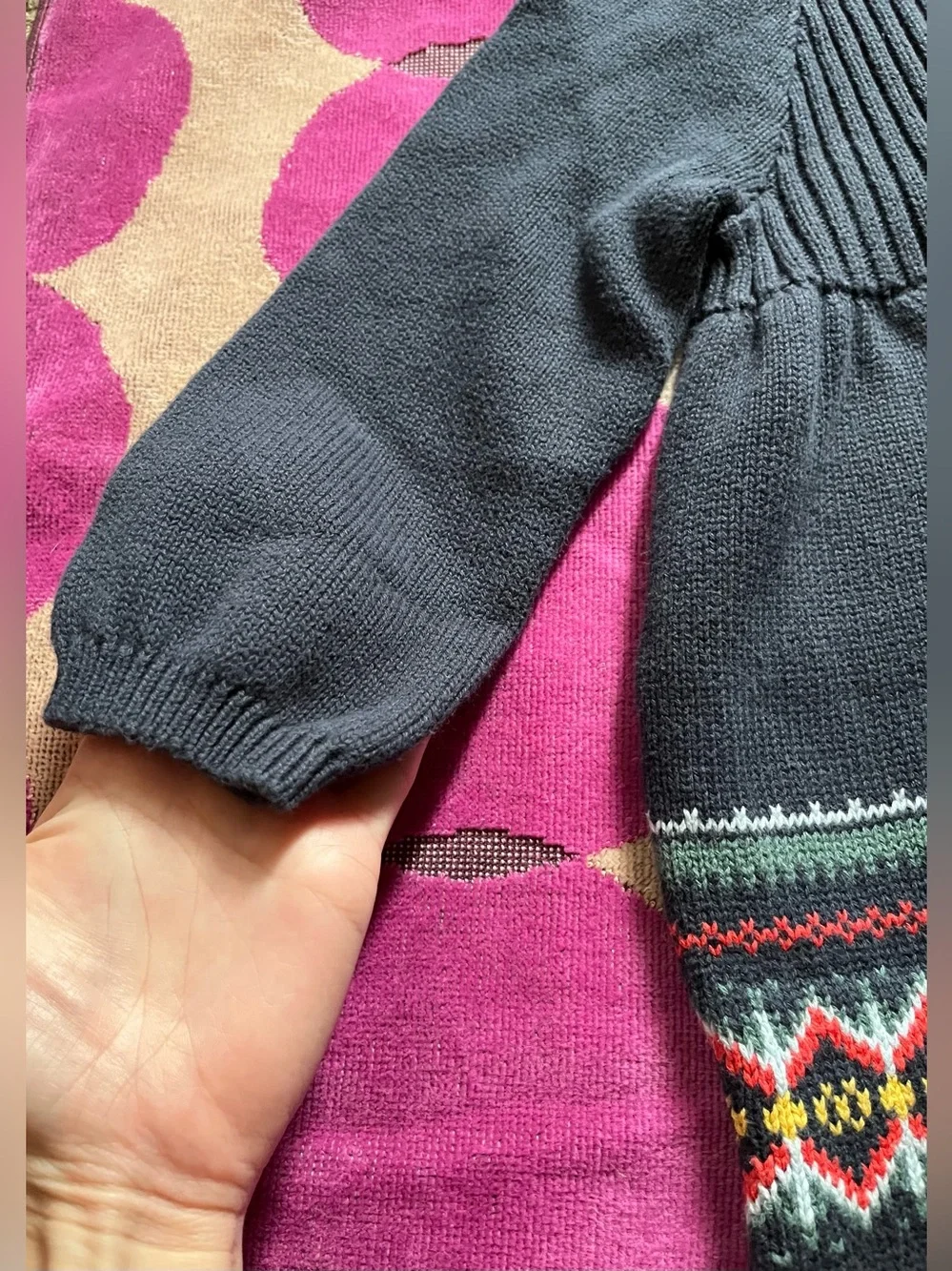 NWOT Tea Collection Fair Isle Sweater Dress in Indigo Navy